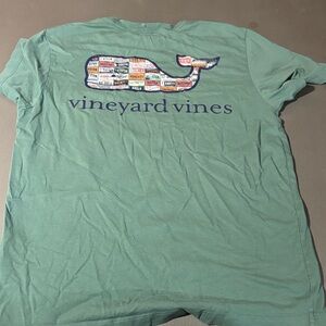 Vineyard Vines Green T-Shirt with Colorful Whale